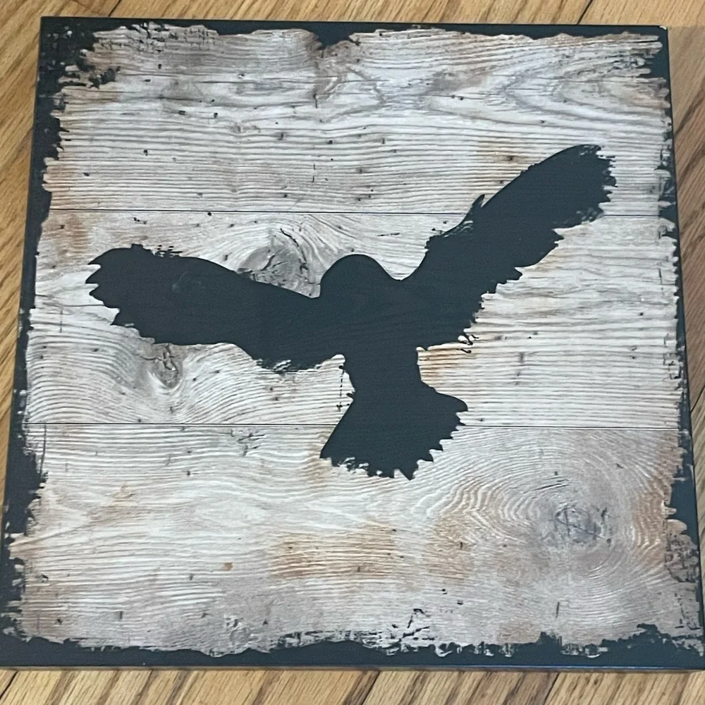 Bjornamo Eagle Block Wood Picture 10”x10”